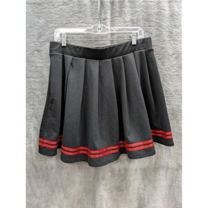 Collegiate‎ Pleated Mini Skirt Womens XL Black Red Striped School Girl Aesthetic